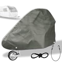 Deichselabdeckung Wohnwagen Groß 130x75cm Deichselhaube mit Elastischer Kordelhaken Universal Wasserdicht Abdeckung Anhängerdeichsel XXXL Deichselschutzhülle Grau für Wohnwagen PKW