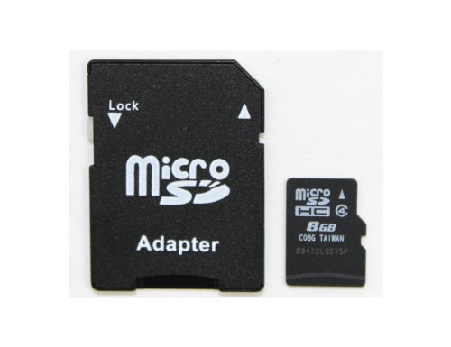 Super Talent 8 GB Class 4 microSDHC Flash Memory Card with SD Adapter MSD8GBST/R
