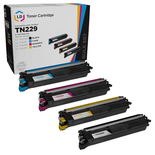 LD Products Compatible TN229 Replacement for Brother TN229 Toner Cartridge for Use with HL-L3280CDW HL-L3300CDW HL-L3295CDW HL-L8245CDW MFC-L3780CDW MFC-L3720CDW (BCMY,4-Set)