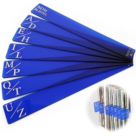 7pcs A-Z Vinyl Record Organisers - Blue Cover