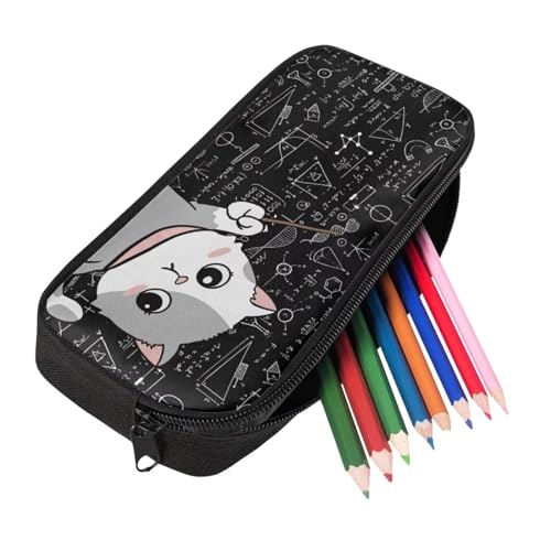 Cute Kitten Kids' Backpacks & Lunch Boxes Chalkboard Girls Bookbag with Lunch Box Girls Small Backpack for Camping Rectangle Lunch Boxes MultiPurpose Pencil Box for Kids4