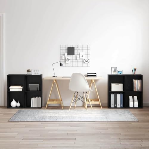Mimdixy Mueble para TV, 4 unidades, aspecto de roble negro, 37 x 35 x 72 cm, para salón, comedor, dormitorio