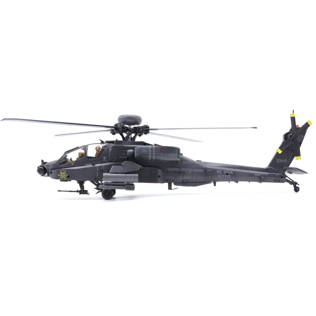 1/48 C170 RC ERA AH-64D Apache RC Elicottero RC (pilota disegnato a mano) 2,4 GHz a 6 canali Flybarless con posizionamento ottico del flusso, mantenimento dell'altezza TOF, volo indietro con un