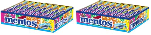 Image of Mentos Chewy Dragee,Fruit Punch Rainbow Roll, Assorted Flavour, 655 Grams(Pack of 36 Sticks)