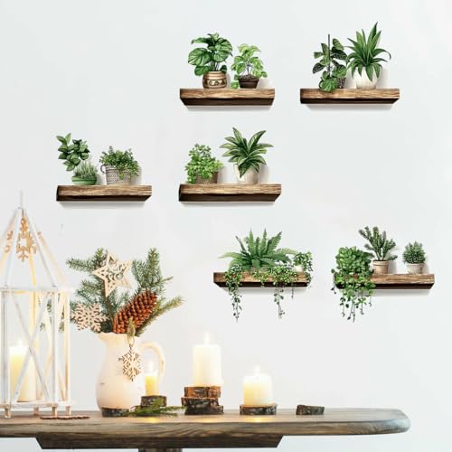 Set 6 Vinilos Decorativos Plantas Verdes 3D miniatura 3