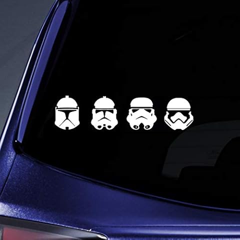 Bargain Max Decals Trooper Helmet Evolution Sticker Decal Notebook Car Laptop 5.5" (White) Cover