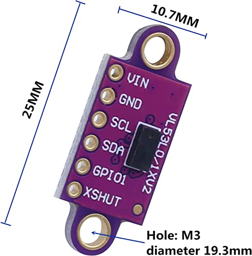 DUBEUYEW VL53L0X Time-of-Flight Distance Sensor Flight Measurement ToF Laser Range Finder 940nm Laser Detect Module for Arduino (2PCS) - Image 4