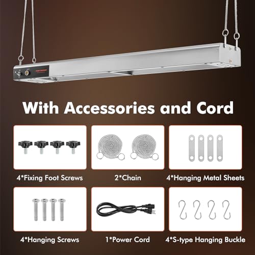 Hiteemer BI007438 36 Inch Food Heat Lamp Strip Commercial Food Heating Warmer Lights Hanging Overhead Stainless Steel thumb #6