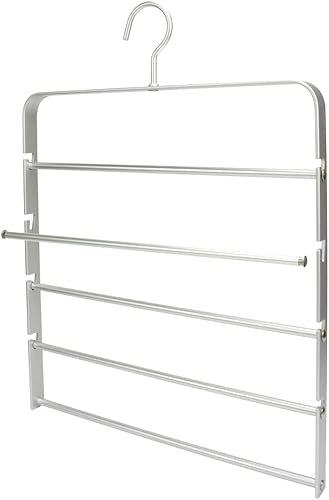 ZIIYAN Perchas de 5 capas de aleación de aluminio para ahorrar espacio organizador de almacenamiento de armario para pantalones pantalones faldas