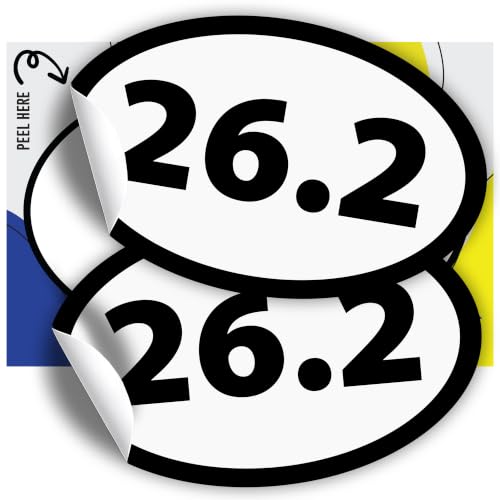 Image of 26.2 Marathon Sticker Oval, Running Stickers, 5.5x3.5 Inches, Black, 2 Pack, Sticker for Car, Window, Bumper Stickers, 26.2 Marathon Gifts, Car Decals, Show Runner Pride in Style, Made in USA