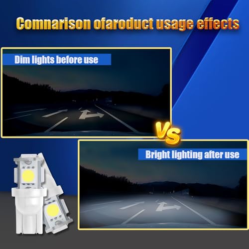 2PCS 194 LED Bulb Luz Placa T10 W5W 12V 5SMD 5050 Blanca miniatura 7