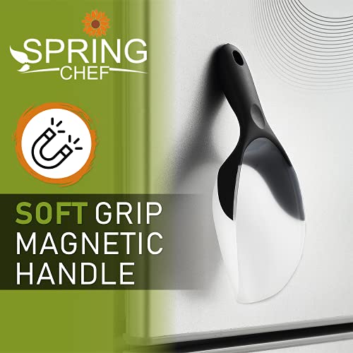 Image of Spring Chef Magnetic Ice Scoop for Freezer, BPA-Free Food Scooper, Black