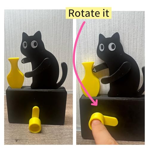Imán Decorativo Gato Negro con Jarrón Giratorio miniatura 5