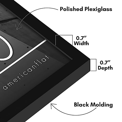 Americanflat 14x20 Picture Frame with Polished Plexiglass - Streamline Collection - Thin Border Picture Frame for Wall Display - Hanging Hardware Included - Black