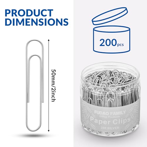 Jumbo Paper Clips, 2 Inch Paper Clip, 200 pcs Large Paperclips image 2