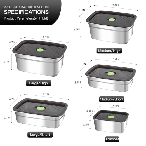 Image of GIUOIDUO 10-Piece Stainless Steel Food Storage Container Set with Airtight Lids - Durable, Eco-Friendly Kitchen Organizers for Freshness & Convenience,Pantry, Dishwasher Safe (Various Sizes)