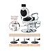 Kaleurrier Salon Chair Height Adjustable - Reclining Barber Chair - Professional Hair Styling Chairs for Barbershop Home Beauty Tattoo Massage - Salon Furniture Equipment Black