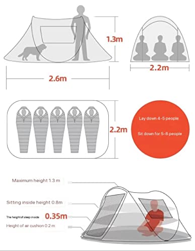 Carpa portátil plegable para camping 5-8 personas miniatura 2