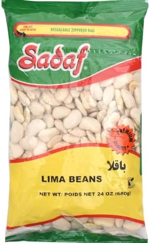 Sadaf Lima Beans 24 oz- Butter Beans - Dried Large Limas - Lima Beans Dry Bulk - Dried Fava Beans - Natural, Vegan, Kosher