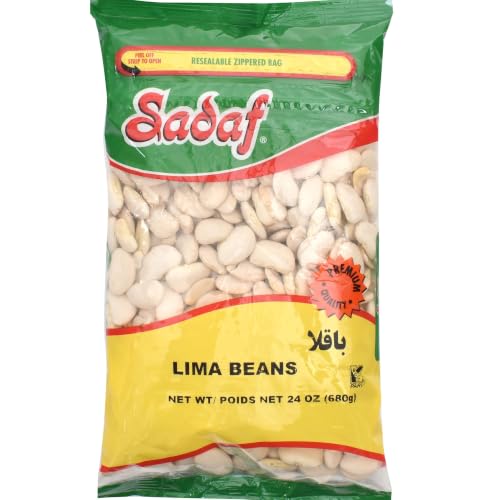 Sadaf Lima Beans 24 oz- Butter Beans - Dried Large Limas - Lima Beans Dry Bulk - Dried Fava Beans - Natural, Vegan, Kosher