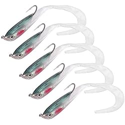 Pescar Con Jurel De Cebo 5 unids señuelo de la Pesca Artificial Cebo Falso señuelos Suaves lubina Jig Lure para la Pesca al Aire Libre(SO050-4)