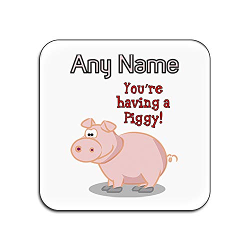 Dessous-de-verre You are Having A Piggy blanc brillant lot de 4 idéal cadeau crémaillère - 2