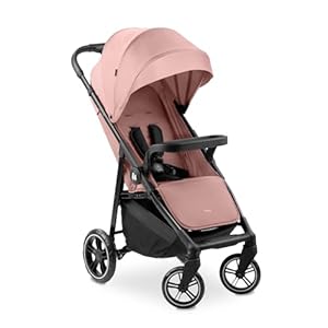 hauck Shop N Care, Dark Pink – Lightweight Pushchair (only 8.5 kg) with Snack Tray, Cup Holder & Raincover, Compact & One Hand Folding, Fully Reclining from Birth up to 22 kg
