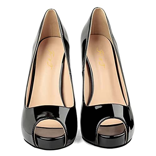 FOWT Women Platform Peep Toe Pumps Slip on Stiletto High Heels Office Formal Footwears Party Evening Shoes Size 4-15 US3