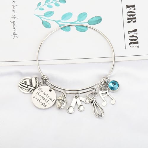 MYOSPARK Waitress Musical Inspired Gifts Waitress Charm Bracelet Sugar Butter Flour Charm Musical Lover Gifts (Musical Wmi Br)2
