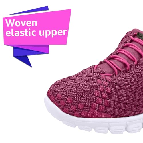 Image of Zee Alexis Women's Danielle Sneakers | Breathable Lightweight Flexible Casual Comfortable Slip-On No-Tie Elastic Laces Woven Shoes