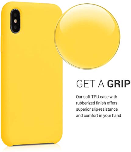 Image of REALCASE iPhone X | iPhone Xs Back Cover Case | Full Protective Liquid Silicone | Shockproof Case Back Cover for iPhone X /Xs [S-Yellow]