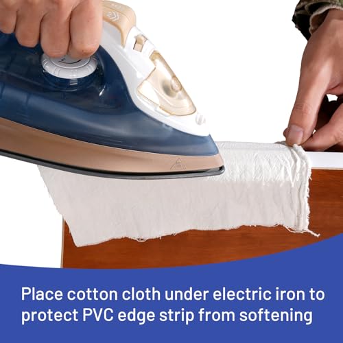 Image of PVC Edge Banding 2 inch x 10ft Veneer Edge Banding White with Hot Melt Adhesive Pre - glued Iron on Edging Tape Trim for Cabinet Plywood Repairs and Furniture Restoration