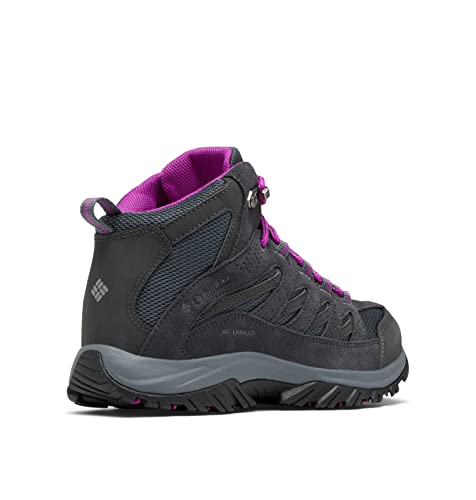 Columbia Womens Crestwood Mid Waterproof Boot Hiking Shoe, Graphite, Bright Plum, 7.5 Us #TOP4