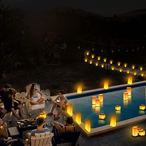 Fuelye FL001 12Pack Floating Lanterns Square Rectangle Sets,Outdoor Lanterns Decorative thumb #5