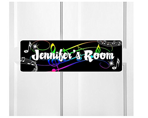 Onestopairbrushshop Personalized Kids Room Door Sign-Music Notes Bedroom Door Sign-Room Plaque Onestopairbrushshop Personalized Kids Room Door Sign-Music Notes Bedroom Door Sign-Room Plaque