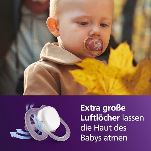 Philips Avent ultra air Schnuller – kiefergerecht geformtes Design, für Babys ab 18 Monaten, weicher, symmetrischer Silikonsauger… – Ansicht 2