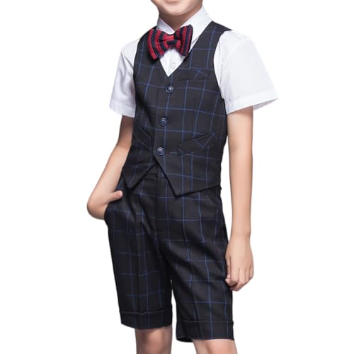 Image of Boy Suits Slim Fit Tuxedo for Boys Suit Set for Kids Formal Wedding Ring Bearer Outfit