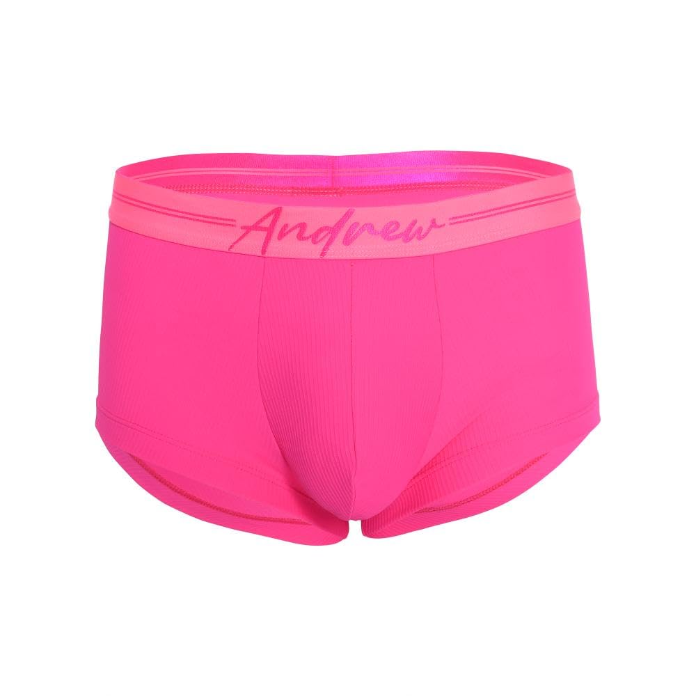 Andrew Christian - Men's Trunks Underwear - Miami Cabana Boy Rib Boxer w/ALMOST NAKED® - 1x Size XL Pink
