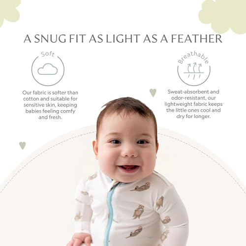 Image of Bamboo Little Soft Baby Footie Pajamas, Baby Clothes, Newborn Sleepers, 95% Viscose and 5% Spandex, 0-24 Months