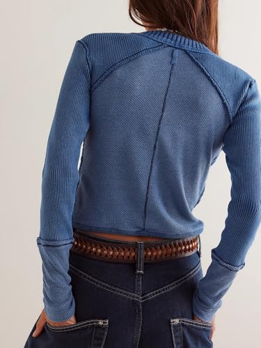 Women's Cropped Cardigan Long Sleeve V Neck Lightweight Sweaters Knit Slim Fit Open Front Button Down Tops4