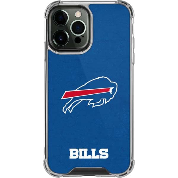 Skinit Clear Phone Case Compatible with iPhone 13 Pro Max - Officially Licensed NFL Buffalo Bills Distressed Design