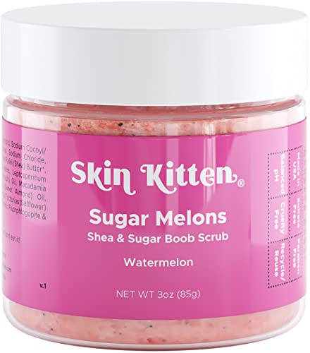 Skin Kitten Sugar Melons - Exfoliating Sugar Scrubs for Women - Skin Firming and Lifting Scrub for Acne Scar and Stretch Mark - Hydrating Sugar Scrub - Gentle Skin Exfoliator for Body (3oz)