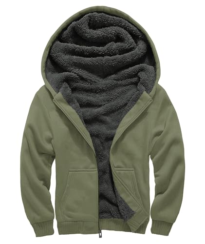 Image of GEEK LIGHTING Boys Sherpa Lined Hoodie Kids Fleece Sweatshirt Full Zip Hooded Jacket