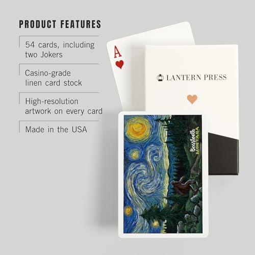 Lantern Press Beartooth, Montana, Starry Night, 52 Naipes Póker miniatura 3