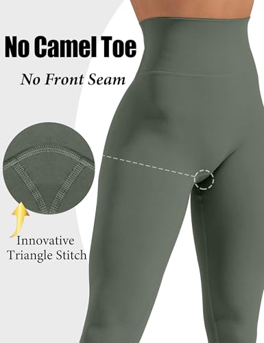 Olmlmt No Front Seam Workout Leggings for Women Tummy Control Butt Lifting Leggings Buttery Soft Gym Yoga Pants