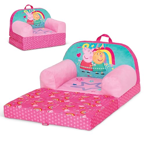 Delta Children - Peppa Pig Cozee Buddy Flip-Out Kids Chair - Greenguard Gold Certified Pink