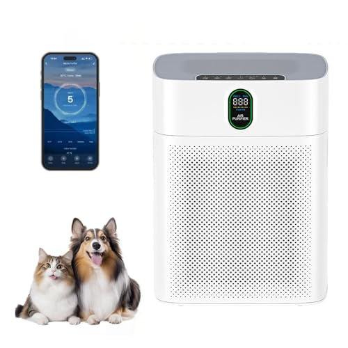 Smart Luftreiniger V1 Pro – HEPA-Filterung, PM2.5-Sensor, App- und Sprachsteuerung für saubere Raumluft (Original Weiß)