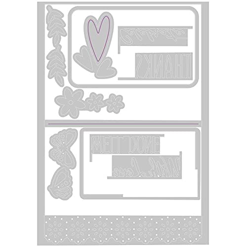 TG. Taglia unica) Sizzix 663451-Fustella Thinlits, Motivo, Olivia Rose