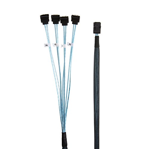 Cable Mini SAS (SFF-8643 Host) a 4 SATA con cable SATA III 2 pack miniatura 5