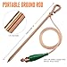 Portable Grounding Rod with 4Ft Long Flexible Bonding Wire with Copper Clip